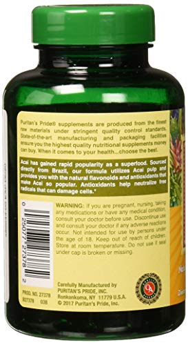 Puritan's Pride Triple Strength Acai 3000 MG, 120 Count Puritan's PrideUS supplements