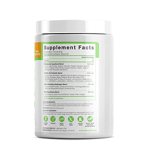 SkinnyFit Mango Splash Skinny Greens, Green Juice Superfood Powder, Natural Energy SkinnyFitUS supplements