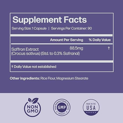 Pure Saffron Extract - Appetite Suppressant for Weight Loss Women & Men - Natural Hunger Ultra6 NutritionUS supplements
