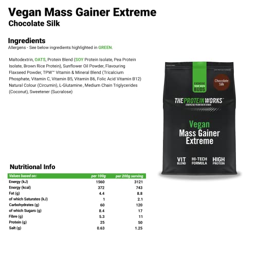 Protein Works - Vegan Mass Gainer Extreme | High Calorie Protein Powder | Weight Gainer Protein WorksAu supplements