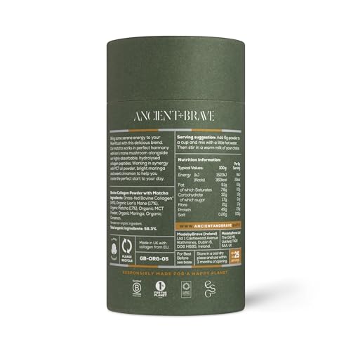 Ancient + Brave Matcha + Collagen 150g Tub - Lion's Mane Mushroom Powder Supplement Ancient + BraveAu supplements