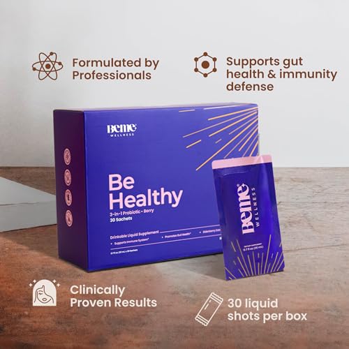 Be Healthy 3-in-1 Liquid Probiotics for Women and Men - Vitamin C, Zinc, Elderberry BeMeAu supplements