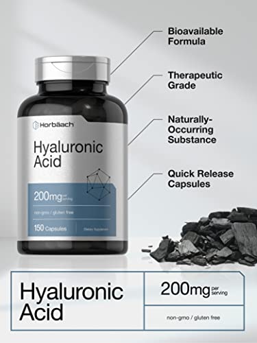 Hyaluronic Acid Supplement | 200 mg | 150 Capsules | Non-GMO and Gluten Free Supple HorbäachUS supplements