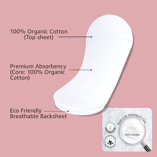 Livlit Ultra Thin Panty Liners Sanitary Pads, 100% Certified Organic Cotton from Texas, Light Absorbency LIVLITAu supplements