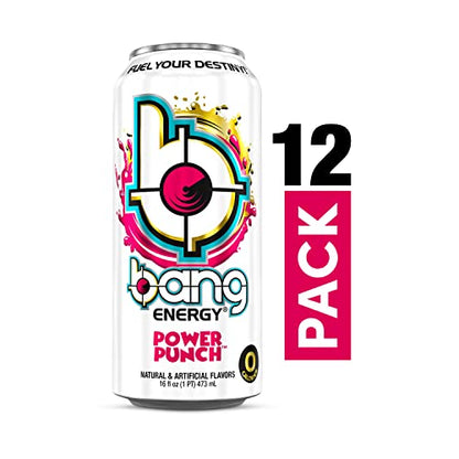 Bang Energy Power Punch, Sugar-Free Energy Drink, 16-Ounce (Pack of 12) BANGUS supplements