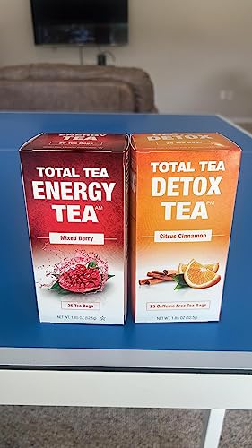 Total Tea Detox Tea & Energy Tea Set - 25 Day Detox Tea - Herbal SIim Tea Total TeaUS supplements