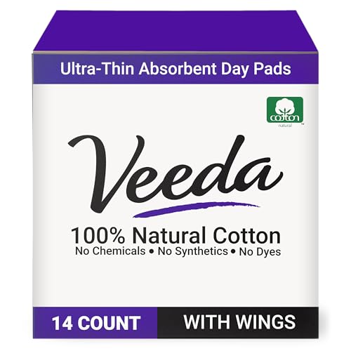 Veeda Ultra-Thin Absorbent Day Pads with 100% Natural Cotton Top Sheet are Always Chlorine VeedaAu supplements