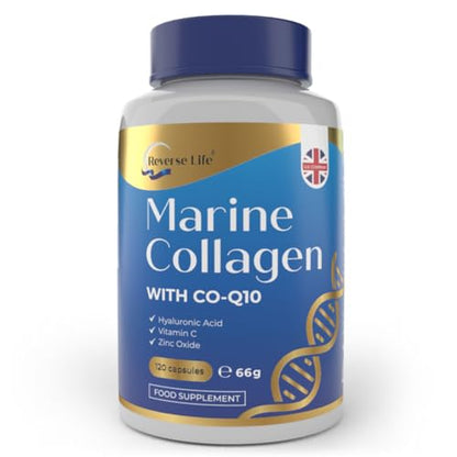 Reverse Life Marine Collagen Capsules 1200mg – with Hyaluronic Acid & Vitamin C + Q10 Reverse LifeUS supplements