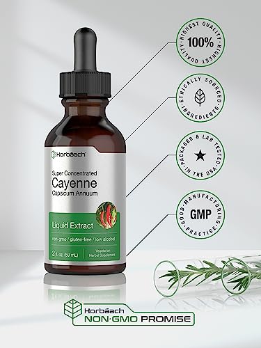 Cayenne Pepper Liquid Extract | 2 fl oz | Vegetarian, Non-GMO, Gluten Free Supplement HorbäachAu supplements