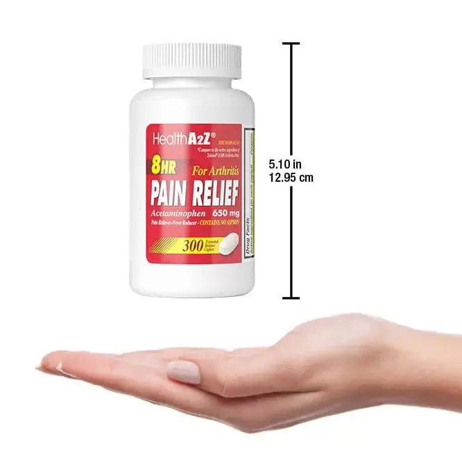 HealthA2Z® Pain Relief Extended Release | Acetaminophen 650mg | 8 Hours | Arthiritis Pain | Pain Reliever - Fever Reducer | Contains no Aspirin (300 Count) HealthA2ZAu supplements