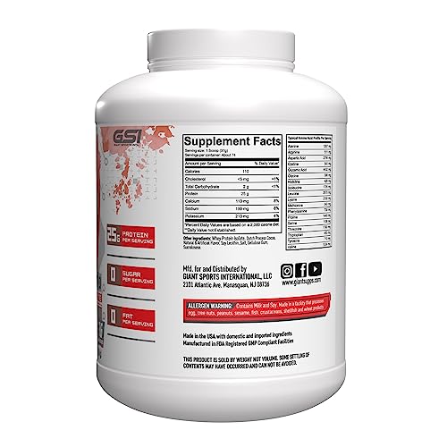 Giant Edge Series 100% Whey Protein Isolate - 25g Pure Whey Isolate - Zero Sugar Giant PerformanceUS supplements