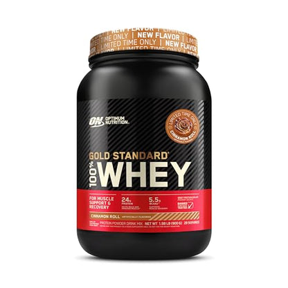 Optimum Nutrition Gold Standard 100% Whey Protein Powder, Cinnamon Roll, 2 Pound Optimum NutritionUS supplements