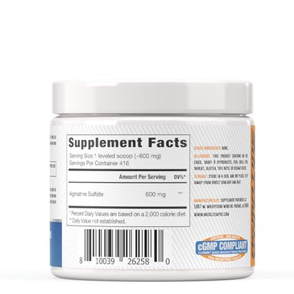 Muscle Empire Agmatine Sulfate Powder - Enhanced Nitric Oxide Production & Lean Muscle Muscle EmpireUS supplements