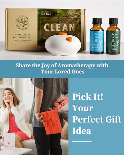 VTS Waterless Diffuser with Essential Oils Set, Tea Tree Essential Oil Aromatherapy Gift Set VEDA TINDA SCENTAu supplements
