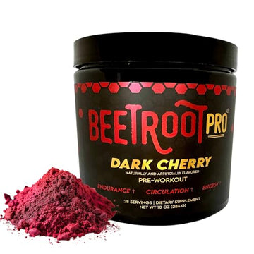 Beetroot Pro Pre-Workout Powder - 10oz, 28 Servings, Dark Cherry Flavor - Boosts Energy Beetroot ProAu supplements