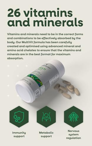 Vegetology MultiVit Vegan Multivitamins w/26 Vitamin & Mineral Supplements VegetologyUS supplements