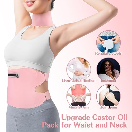 Fshyos Upgrade Castor Oil Wrap Plus Size Kit with Unrefined Castor Oil for Liver Detox FshyosAu supplements