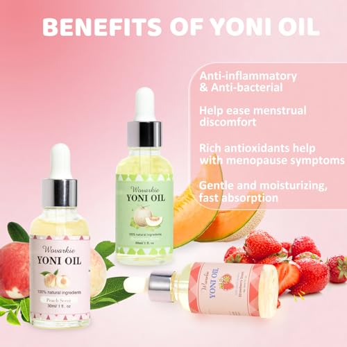 Yoni Oil for Women Set Of 3, 100% Natural Feminine Oil Intimate Deodorant for Women, Eliminates Odor WovarkieAu supplements
