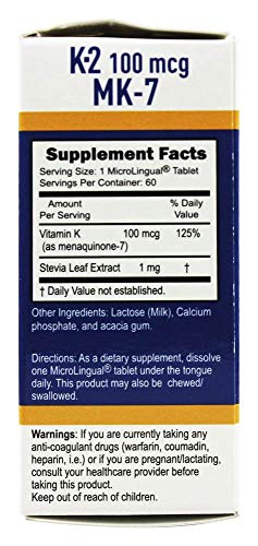 Superior Source Vitamin K2 MK-7 (Menaquinone-7), 100 mcg, Quick Dissolve MicroLignual Superior SourceUS supplements