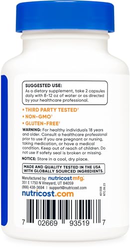 Nutricost Coleus Forskohlii 500mg, 60 Capsules - Maximum Strength Formula NutricostAu supplements