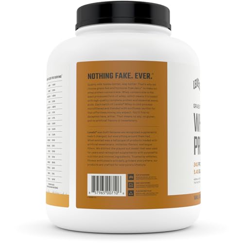 Levels Grass Fed 100% Whey Protein, No Hormones, Vanilla Cinnamon, 5LB Levels NutritionUS supplements