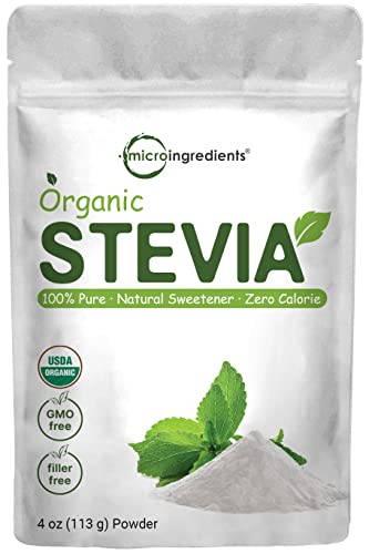 Pure Organic Stevia Powder, 4 Ounces, 706 Serving, Highest Grade Stevia Green Micro IngredientsUS supplements