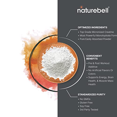 NatureBell Creatine Monohydrate Powder 500 Grams, 5000mg Per Serving NatureBellUS supplements