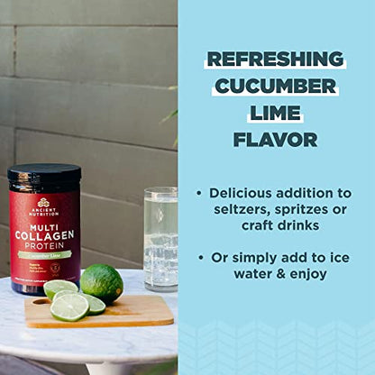 Ancient Nutrition Collagen Powder Protein, Multi Collagen Protein, Cucumber Lime, Hydroly Ancient NutritionUS supplements