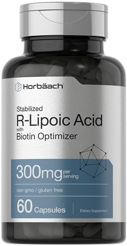 Stabilized R-Lipoic Acid 300mg | 60 Capsules | with Biotin Optimizer | Non-GMO, Gluten HorbäachAu supplements