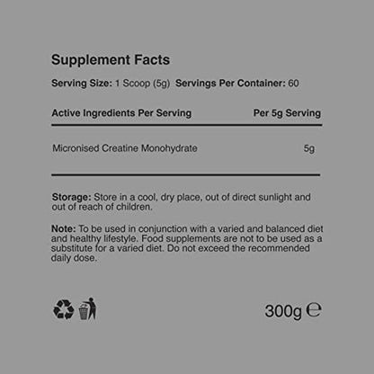 Warrior Creatine Monohydrate Powder – 300g – Micronised for Easy Mixing WarriorUS supplements