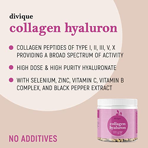 Collagen Capsules Divique Collagen Hyaluron 1500mg Collagen Peptides Type 1, 2, 3, 5, 10 DiviqueAu supplements