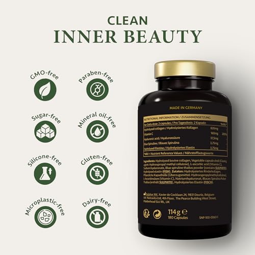 Collagen Capsules 820mg - 180 High Strength Capsules (3 Months Supply) SatinNaturelAu supplements