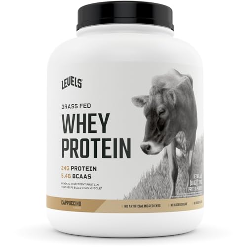 Levels Grass Fed 100% Whey Protein, No Hormones, Cappuccino, 5LB Levels NutritionUS supplements