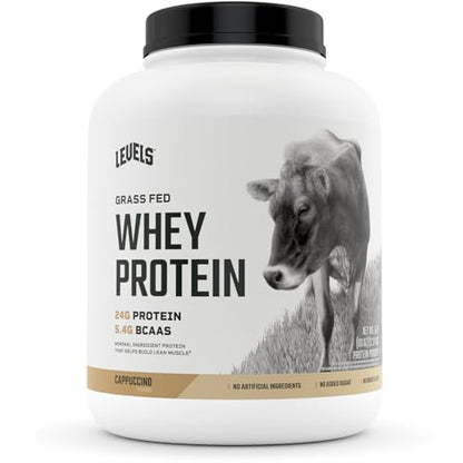 Levels Grass Fed 100% Whey Protein, No Hormones, Cappuccino, 5LB Levels NutritionUS supplements