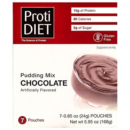 Protidiet Chocolate Flavor High Protein Instant Pudding Mix (7-5.9 oz Pouches) (Chocolate) ProtiDIETUS supplements