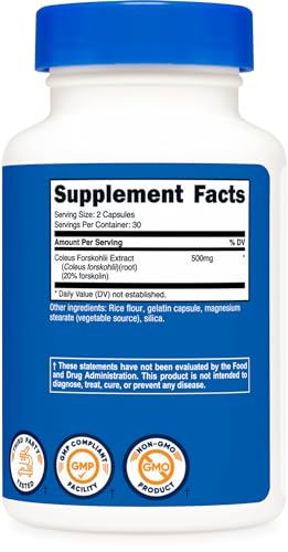 Nutricost Coleus Forskohlii 500mg, 60 Capsules - Maximum Strength Formula NutricostUS supplements