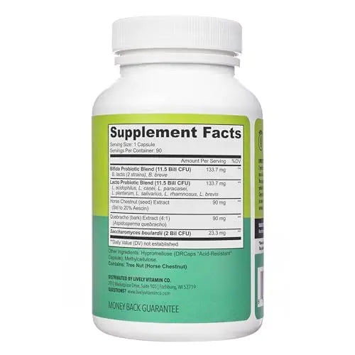 LIVELY VITAMIN CO. Great Guts Probiotic - 25 Billion CFU Probiotic - Balance Gut Microbiome, GI Tract, Inflammation, Indigestion, Reflux, Upset Stomach, & Diarrhea - 90 Caps LIVELY VITAMIN COnz supplements