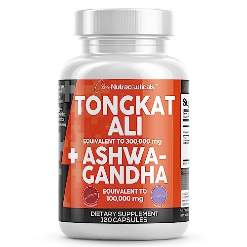 Clean Nutraceuticals Tongkat Ali 300,000mg and Ashwagandha 100,000mg Clean NutraceuticalsUS supplements