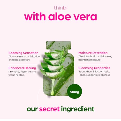 Thinbi Boric Acid Suppositories for Women w/Aloe Vera - BV Treatment & PH Balance ArtnaturalsAu supplements