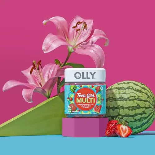 OLLY Teen Girl Multi Gummy, Healthy Skin and Immune Support, 15 Essential Vitamins, Biotin, Zinc, Calcium, Chewable Multivitamin OLLYAu supplements