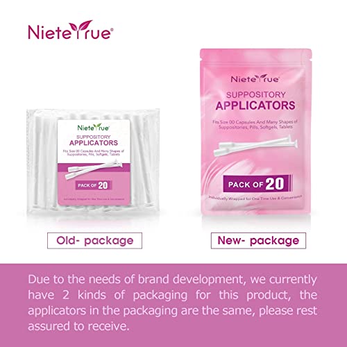Nieteyrue 20-Packs Suppository Applicators for Women, Disposable, Individually Wrapped NieteyrueAu supplements
