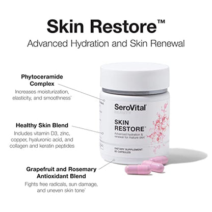 SeroVital Skin Restore, Healthy Skin Supplement with Ceramides and Hyaluronic Acid SerovitalUS supplements