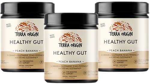 TERRA ORIGIN Healthy Gut Peach Banana | 3-Pack, 90 Servings (Three 30-Serving tubs) TERRA ORIGINUS supplements