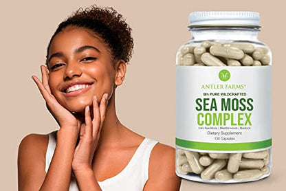 Antler Farms – 100% Pure Sea Moss Complex, 130 Capsules, Organic & Wildcrafted Irish Antler FarmsUS supplements