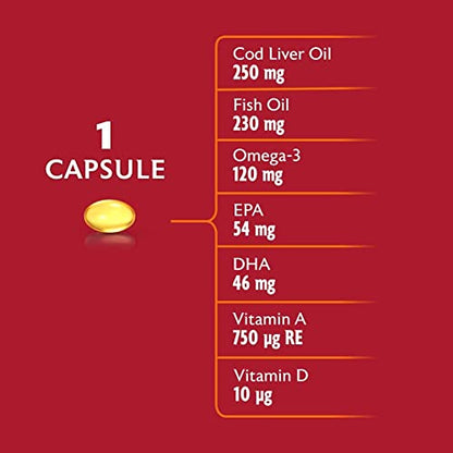 Seven Seas Cod Liver Oil Tablets With Omega-3, Fish Oil, One A Day, 4 Months Supply Seven SeasUS supplements