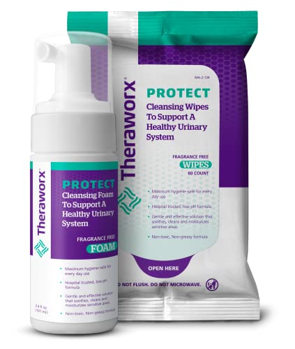 Theraworx Protect U-Pak 60-Ct Wipes & Hygiene Foam 3.4 oz for Urinary Health (Pack of 1) THERAWORX PROTECTAu supplements