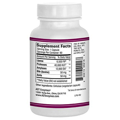 AST Enzymes Lipase-HP Plus – 90 Vegetarian Capsules - Fat Digestion Support – Keto Diet AST EnzymesUS supplements