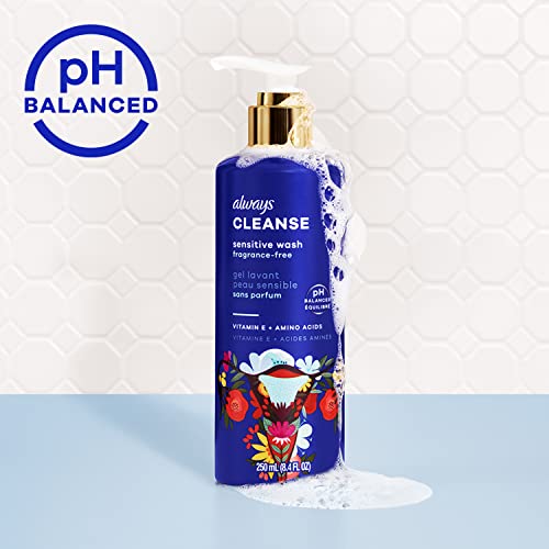 Always Cleanse Feminine Intimate Wash For Women, Ph Balanced For Sensitive Skin, Fragrance-Free AlwaysAu supplements