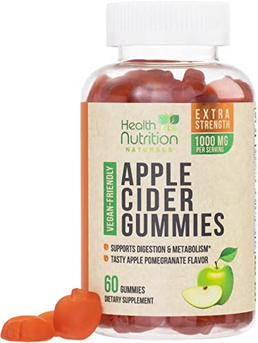 Vegan Apple Cider Vinegar Gummies | Max Strength 1000mg | ACV Supplement Gummy for Adults Health Nutrition NaturalsUS supplements