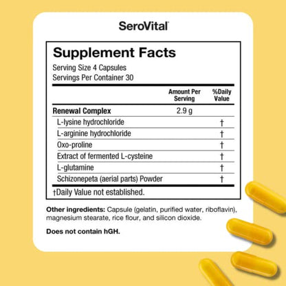 Sero-Vital Renewal Complex - Reverse The Signs of Aging - Clinically Tested to Increase Human Growth SerovitalUS supplements